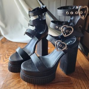Lamoda Painkiller Platform Creeper Sandals in Black size 9